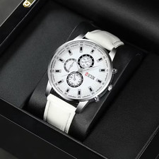Watch with Quartz Movement Minimalist Round Business Casual Style