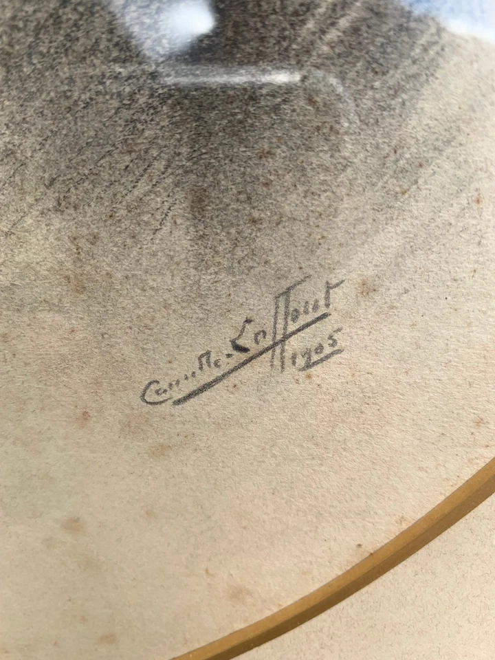 Dessin signé 1905 portrait d"un officier MILITAIRE première guerre mondiale - Photo 4/4