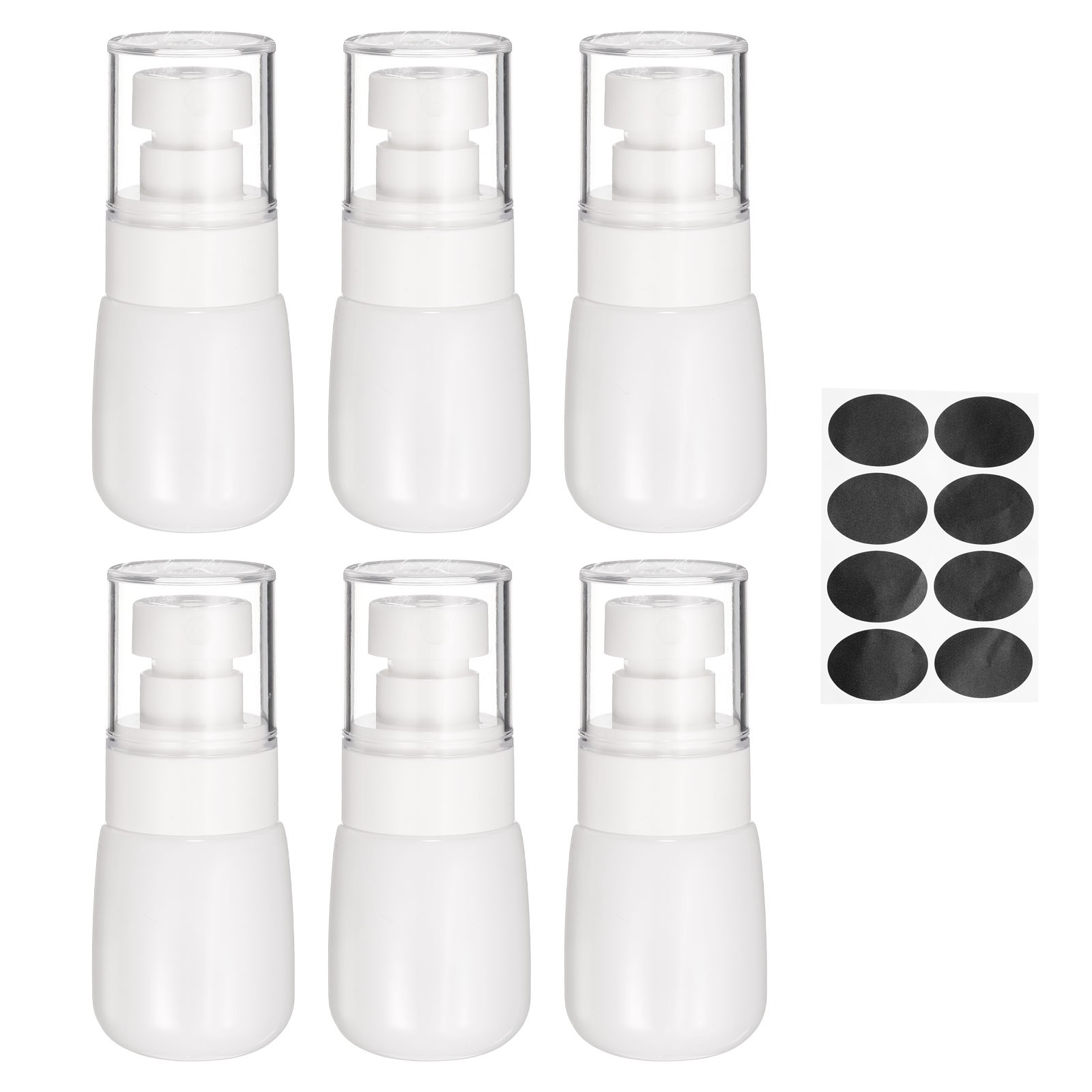 6Pcs Spray Bottles, 30ml/1oz Travel Size Spray Bottle with Labels (White/Clear)