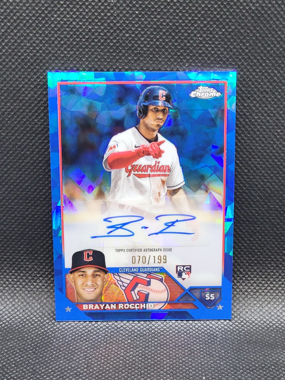2023 Topps Chrome Update BRAYAN ROCCHIO sapphire auto 070/199 - RC - Guardians