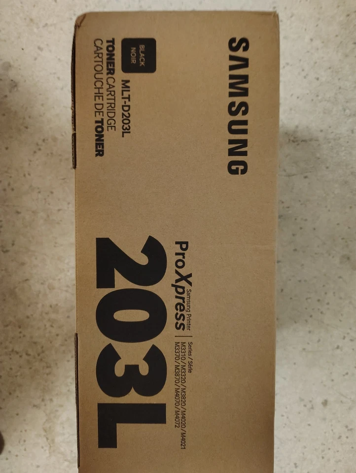 Cartucho de tóner Samsung MLT-D203L negro para ProXpress SL-M3310ND SU901A 203L NUEVO Foto 2 de 4