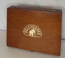 BOÎTE A THÉ " ÉLÉPHANT " COFFRET en bois  DE 8 COMPARTIMENTS (VIDES)