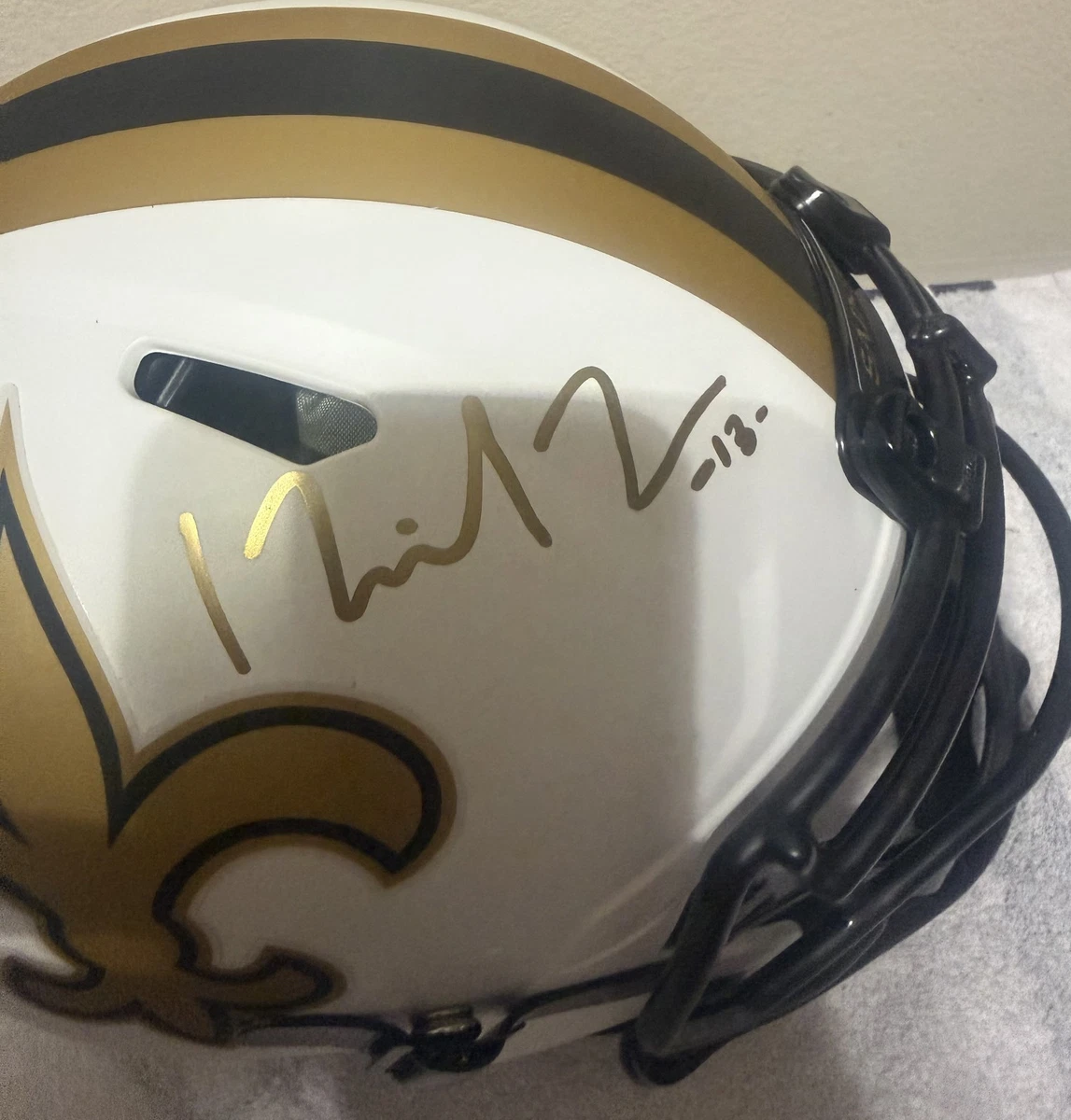 Michael Thomas Derek Carr Signed New Orleans Saints Auth Football Helmet BAS NFL