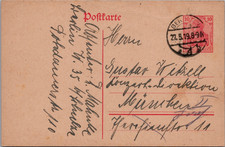Berlin Germany 1919 Deutsche Reichspost Handwritten Mail Used Postcard