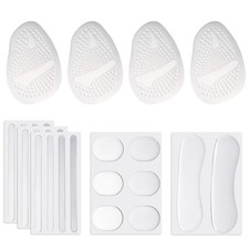 26 PCS Clear Silicone Heel Pads Grips Non-Slip Anti Blister Large, White