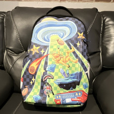 Unisex Kids Space Astronaut Checkered Small Backpack Multicolor Zip Polyester