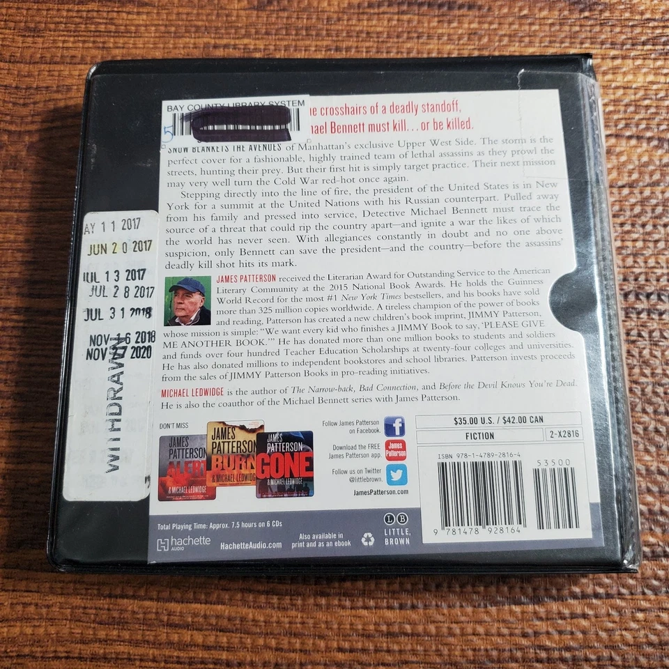 Bullseye James Patterson 2017 Audiobook 6 CDs Thriller Little Brown Ex-Library - Image 2 of 3