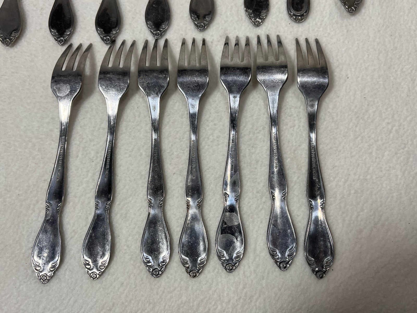 Letter A Stainless Steel Korea Flatware Silverware Monogrammed Serving Set 48 Pc