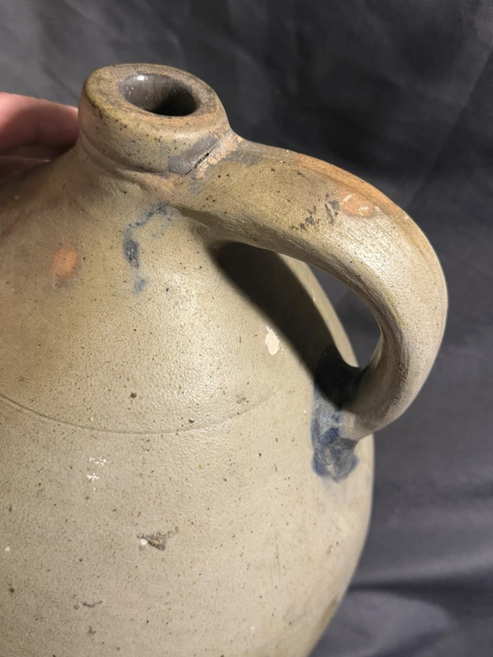 Jarra ovoide de cobalto GOODWIN & WEBSTER de gres primitivo campestre antiguo de gran tamaño Foto 2 de 4