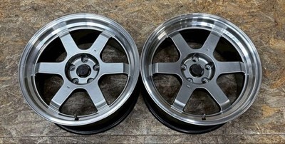 Pair (2x) TE37V RAYS Volk Style 5x114.3 18x9  +15 Forged Wheels Silvia Skyline