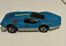 1974 Hot Wheels Silver Bullet Blue #15 Malaysia Black Walls
