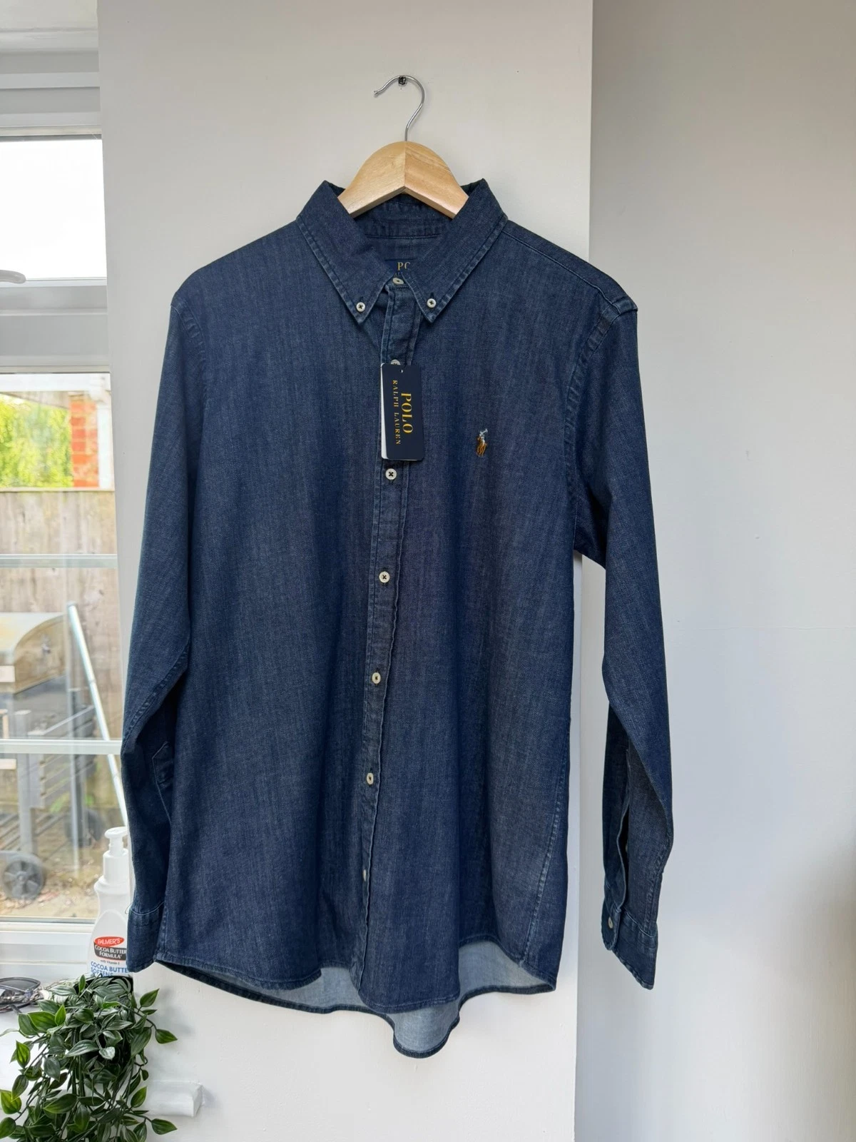 Polo Ralph Lauren Denim Shirt Button Down Custom Fit Size XL