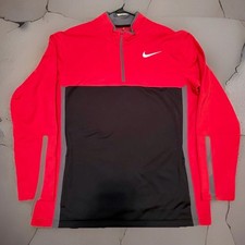 Nike Golf Tour Performance Therma-Fit Quarter Zip Pullover Sweater Mens L Red