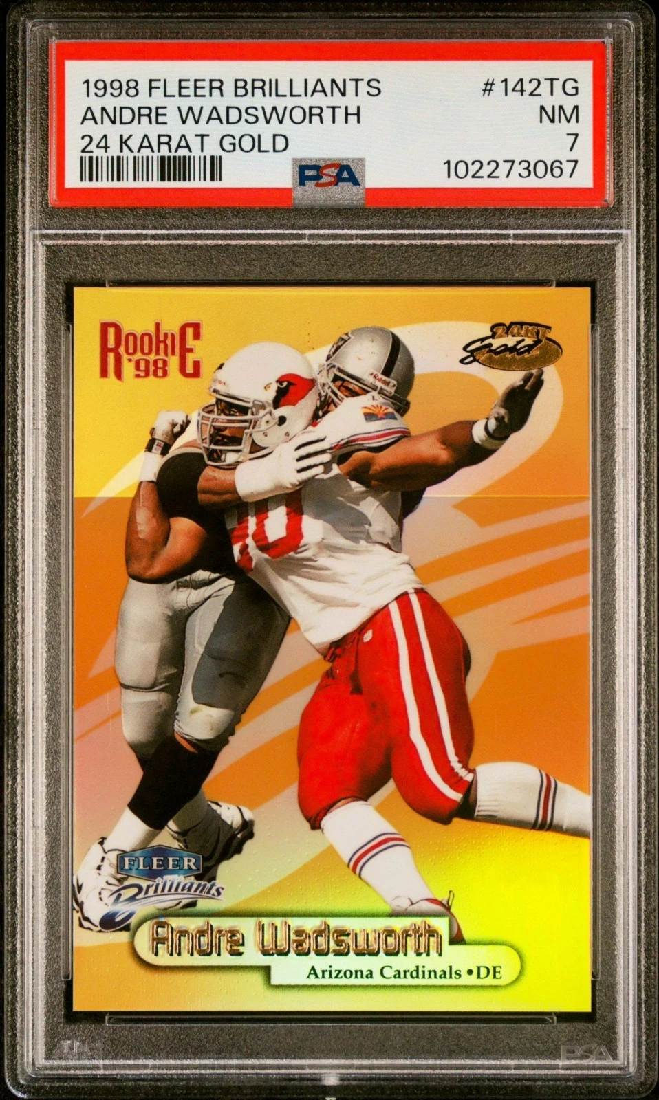 Andre Wadsworth Fleer Brilliants #142TG 24 Karat Gold