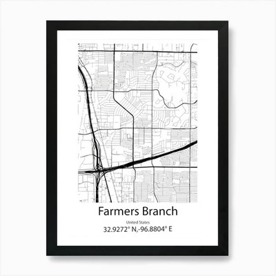 Farmers Branch,United States Minima Framed Wall Art Poster Canvas Print Picture