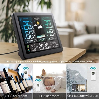 Smart Home Wetterdisplay mit Überwachungsfunktionen für Innen Außen