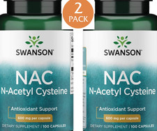 2 Pack NAC N-Acetyl Cysteine 200 Caps 2x100 600mg For Liver Health Antioxidant