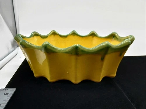Vintage Yellow Green McCoy Pottery Bowl Planter