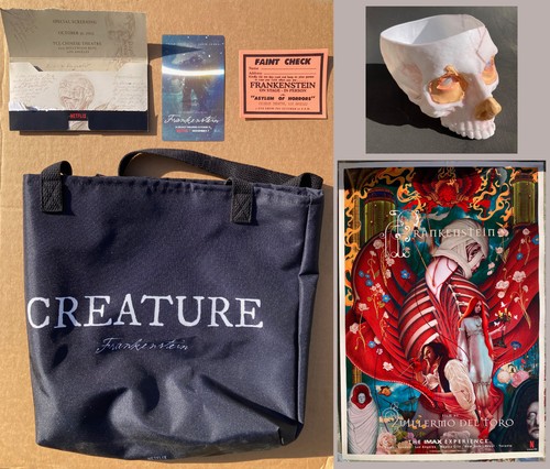 Netflix Guillermo Del Toro Frankenstein Popcorn Skull Bucket IMAX Merch ...
