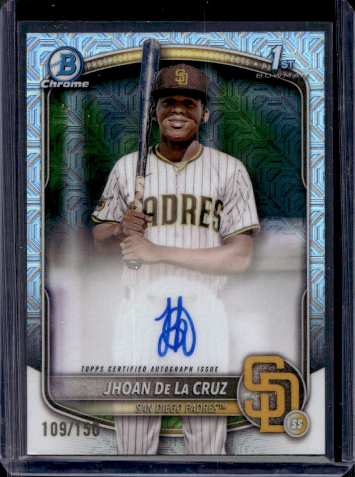2025 Bowman Chrome Jhoan De La Cruz Auto HTA Choice Refractor 1st #109/150