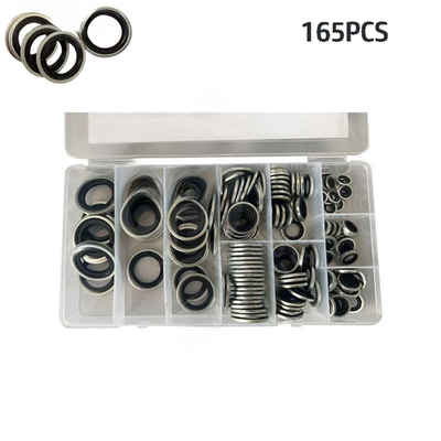 #ad #ad 165PCS Oil Gasket Washers Kit Bonded Seal PA66 for Pump Repair Use $31.84