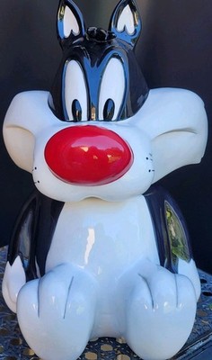 Sylvester Canister Warner Brothers Looney Tunes Rare Find Used Crack On Bottom