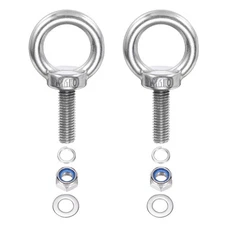2Pcs M10 x 30mm 304 Stainless Steel Lifting Shoulder Eye Bolt with Nuts Washers