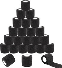 24 Pack Self Adhesive Bandage Wrap 2 Inches X 5 Yards Black Athletic Tape Non...