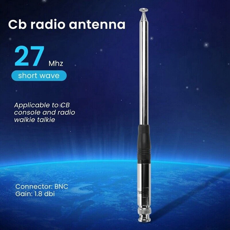 Telescopic Rod CB Antenna 27Mhz Frequency BNC Connector 9 51 Inch Length - Image 3 of 4