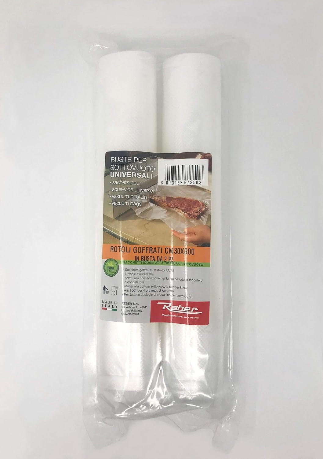 OFFERTA 2 Rotoli Sottovuoto 30x600 cm | Super Resistenti 105 Micron