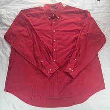 Chaps Ralph Lauren Men's Classic Fit Red Cotton Dress Shirt 18 / 18 1/2 / 36/37