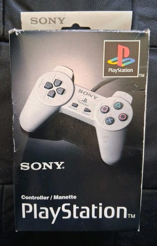 Sony PLAYSTATION Video Game CONTROLLER in Original BOX - USED/TESTED -