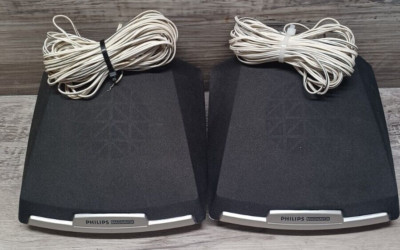 2 Philips Speaker System  SS-398 PM 6ohm Speakers With Wire. E9903912. A4C