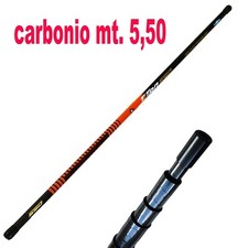 Guadino In Carbonio Mt 5,50 Manico Telescopico Pesca Gara Cavedano Spigola Mare