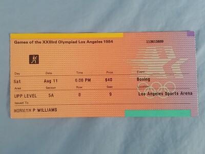 1984 Los Angeles Olympic Ticket BOXING August 8/11/84 6 PM GOLD METAL FINALS