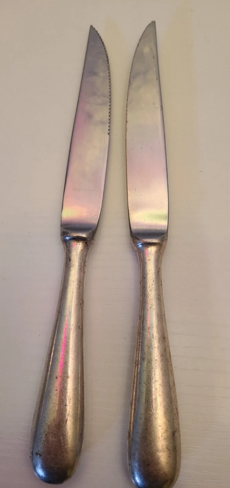 1 Ea. Vintage DJ Korea 8.75" Stainless Round Handle Serrated Steak Knife