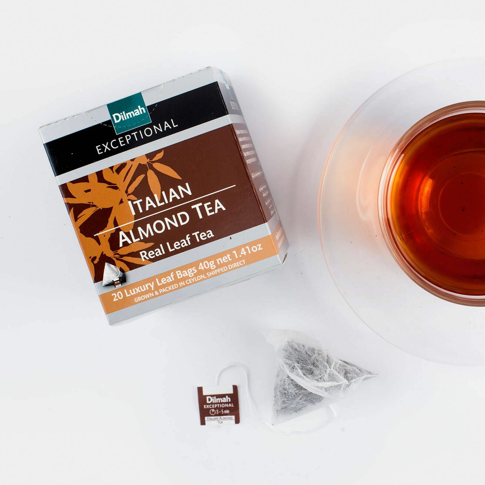 Dilmah Exceptional Italian Almond Ceylon Tea in 20 Tea Bags 06 packs