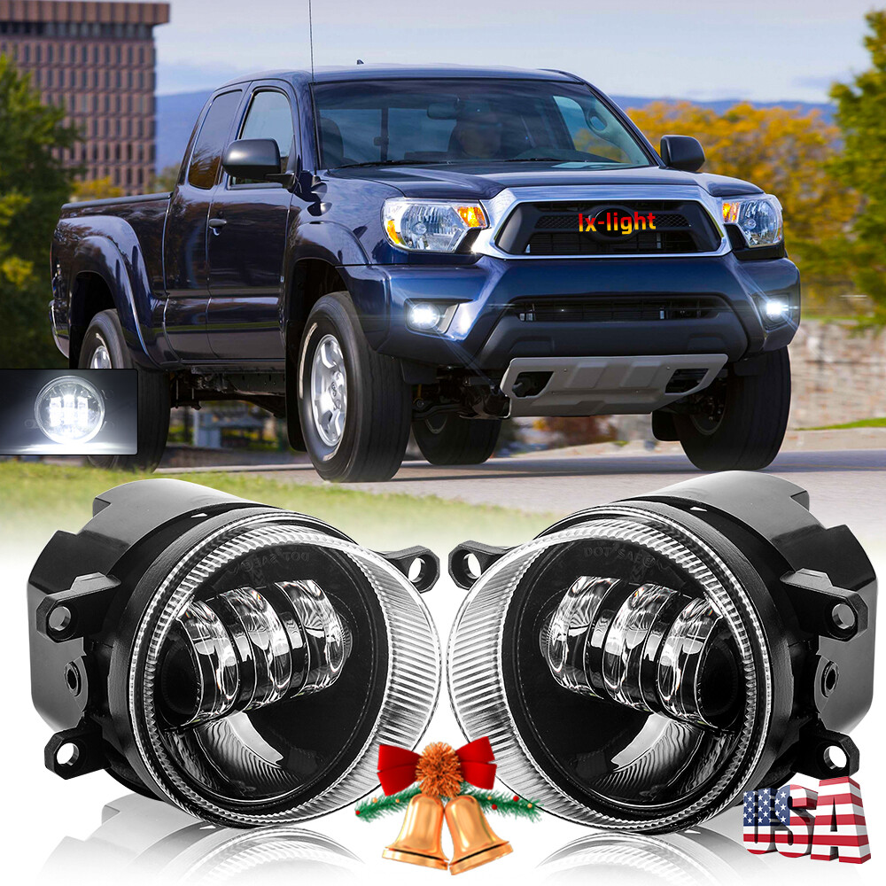 Black Led Fog Lights Driving Lamp For Toyota Tacoma 2012-2015 4Runner 2010-14