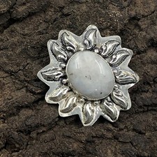 Women's Day Gift Rainbow Moonstone Jewelry Silver Mum Gift Natural Pendant 1.73"