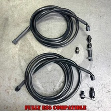 96-00 Civic E85 Compatible Black Stainless Steel Fuel Lines Kit - 6AN | Bolt On