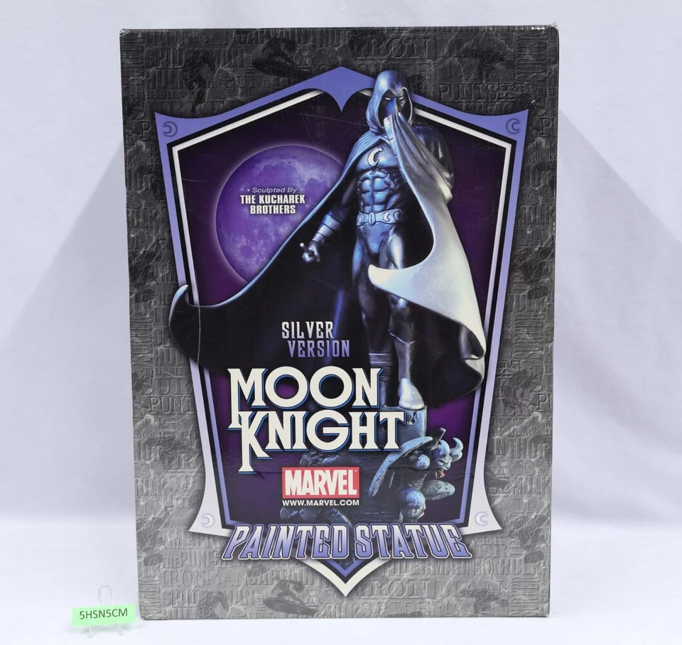 月亮骑士银版漫威漫画2006年Bowen Designs 18英寸绘画雕像 — 第 2/4 张图片