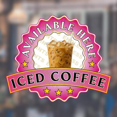 Eiskaffee hier verkauft Aufkleber Sticker - Cafe Shop Restaurant Van Schild
