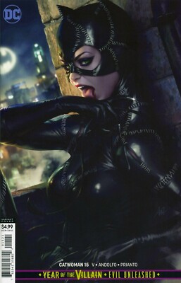 CATWOMAN ISSUE 15 - FIRST 1st PRINT CARDSTOCK ARTGERM VARIANT - DC BATMAN YOTV