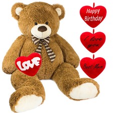 BRUBAKER Orso Gigante Marrone 1,5 m con Cuore di Peluche Compleanno / Amore