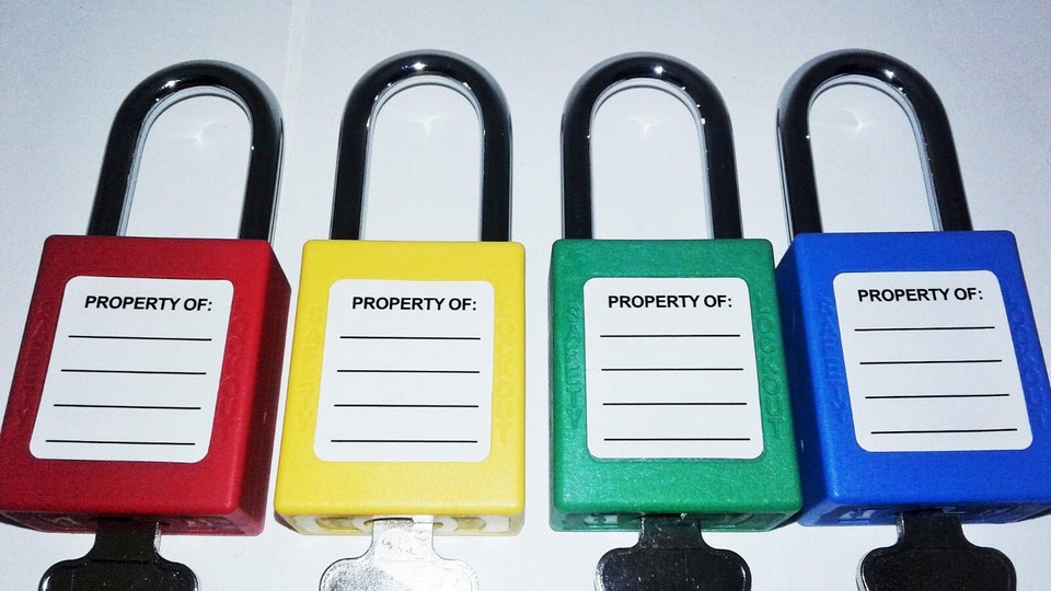Safety Lockout Tagout Padlock Multicolor 4Pc Lock Red Green Blue Yellow ...