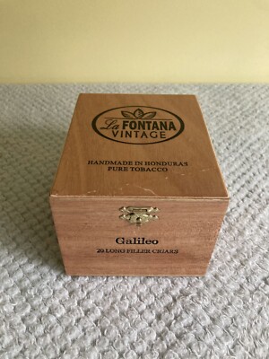 La Fontana Vintage Galileo 4.25''x5.5''x3.75'' SOLID WOOD Cigar Box