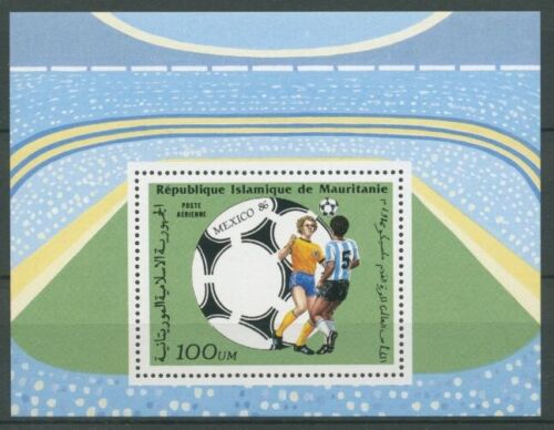 1986 Mauritania World Cup in Mexico Ball Player Block 64 Mint (C27516) - Picture 1 of 1