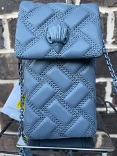 NWT $175 Kurt Geiger London Grey Drench Kensington Phone Crossbody Bag