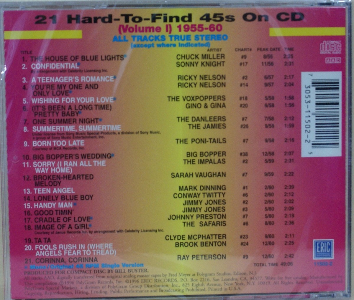 HARD TO FIND 45S ON CD - VOL 1 - CD - BRAND NEW 730531150225| eBay