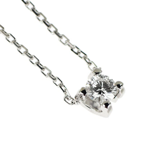 Collar colgante de diamantes Cartier K18WG 0,18 quilates E VVS2 3EX C de Cartier - Auténtico gratis Foto 2 de 4